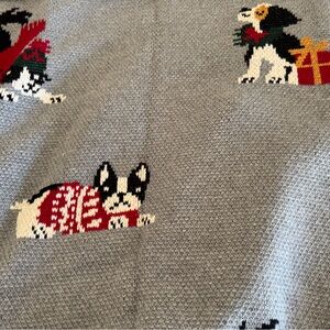 NWOT City Chic French Bulldog Beagle Cotton Knit Christmas Dogs Throw Blanket